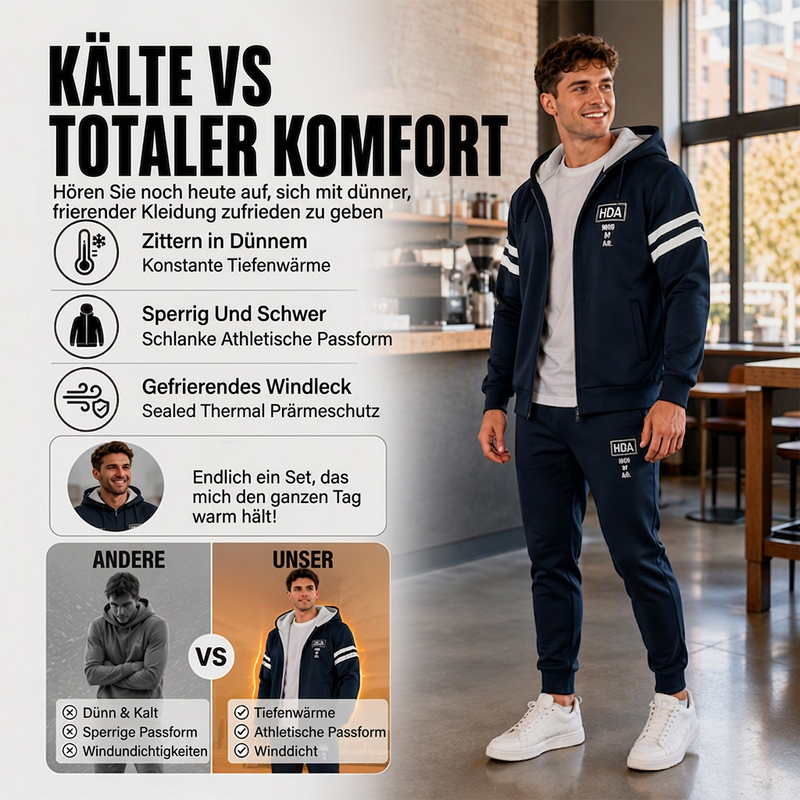Herren-Set aus verdicktem Kapuzenpullover und Hose