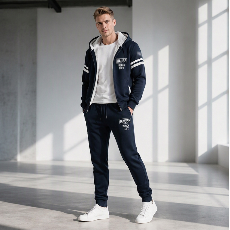 Herren-Set aus verdicktem Kapuzenpullover und Hose