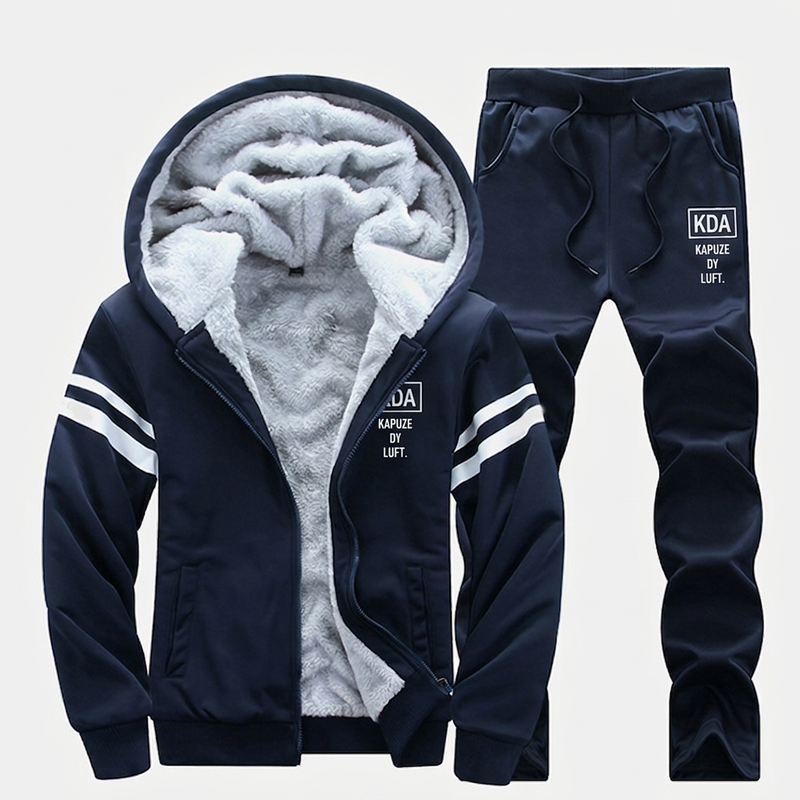 Herren-Set aus verdicktem Kapuzenpullover und Hose
