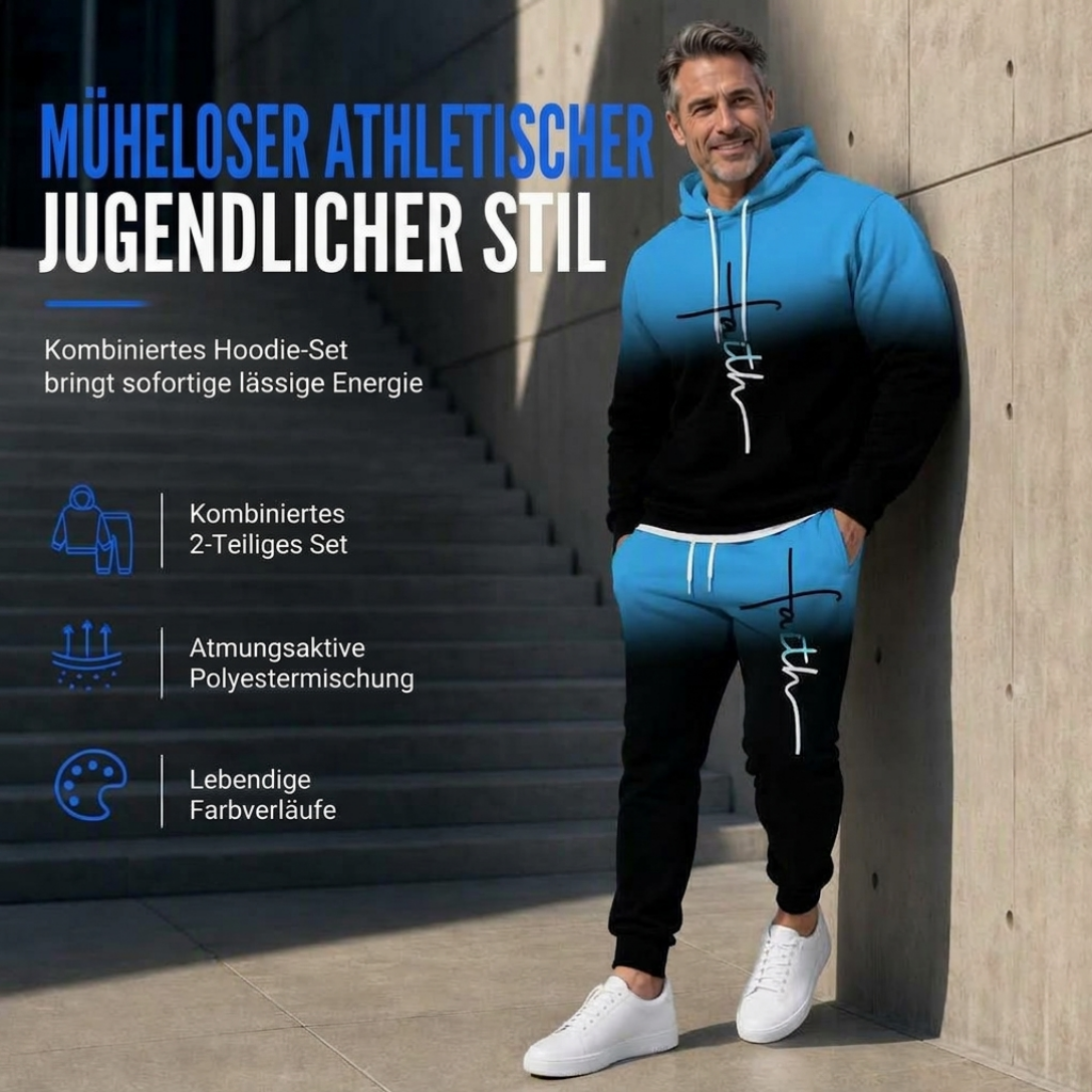 📢🎉50%Rabatt!!!🛍️✨Herren 3D-Digitaldruck Langarm-Kapuzenpullover und Hosen Set, lockerer Trainingsanzug für Frühling und Herbst
