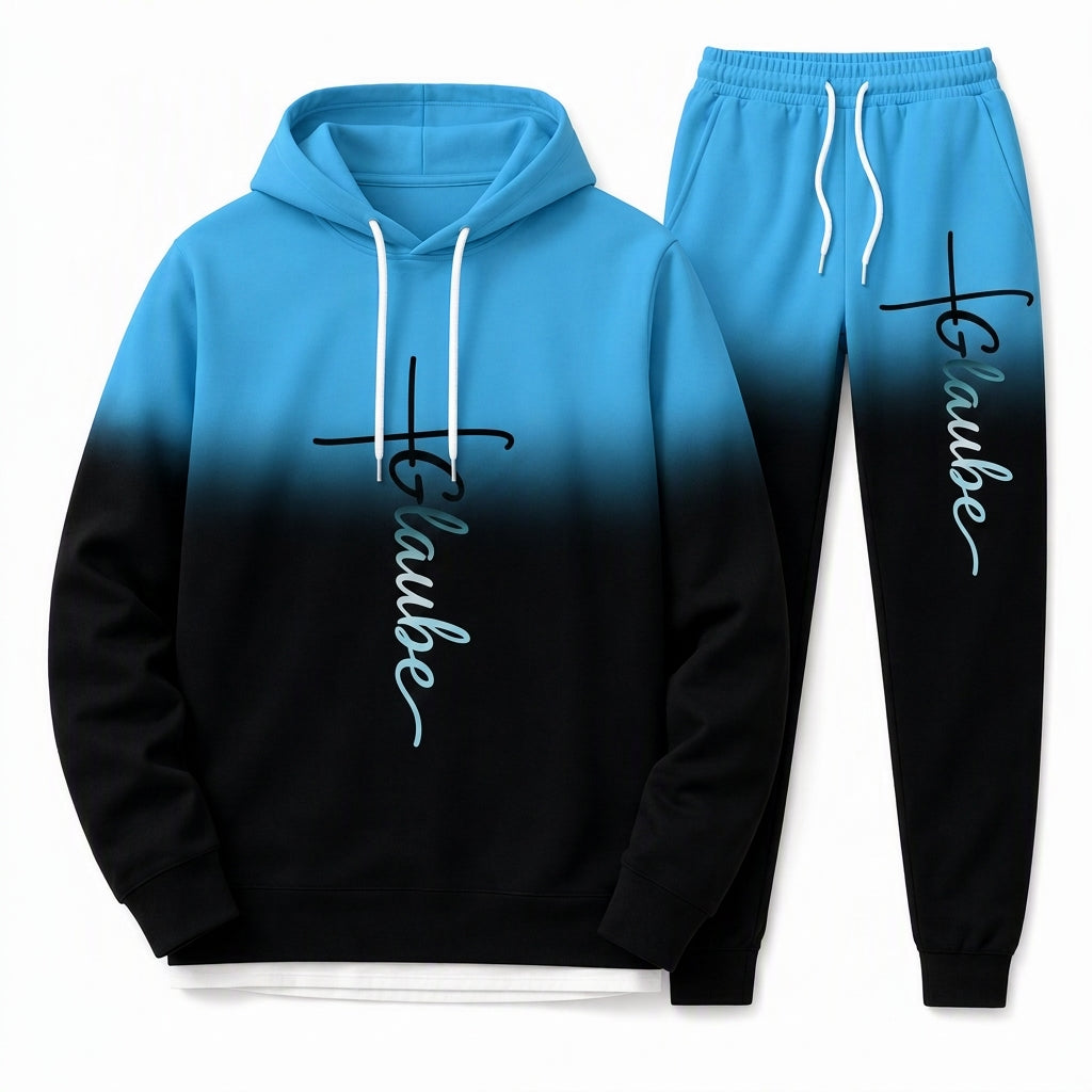 📢🎉50%Rabatt!!!🛍️✨Herren 3D-Digitaldruck Langarm-Kapuzenpullover und Hosen Set, lockerer Trainingsanzug für Frühling und Herbst