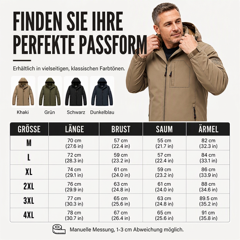📢🎉50%Rabatt!!!🛍️✨Wasserdichte warme Herren-Winterjacke mit Kapuze