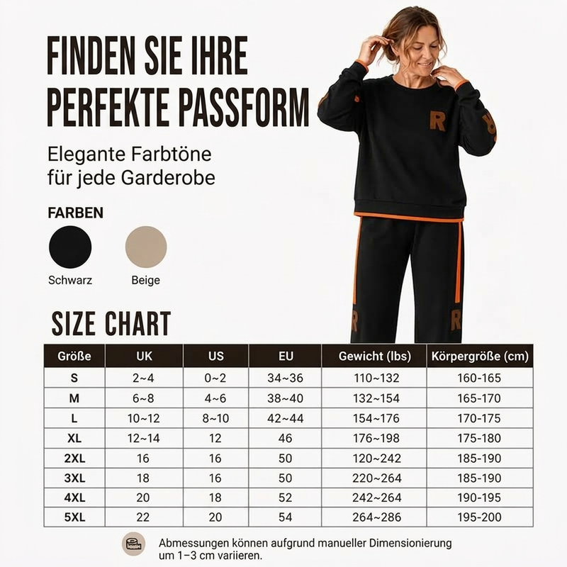 Damen-Casual-Sweatshirt & Weite-Hosen-Set