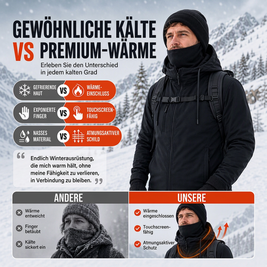 Balaclava-Set mit touchscreenkompatiblen Handschuhen und Socken