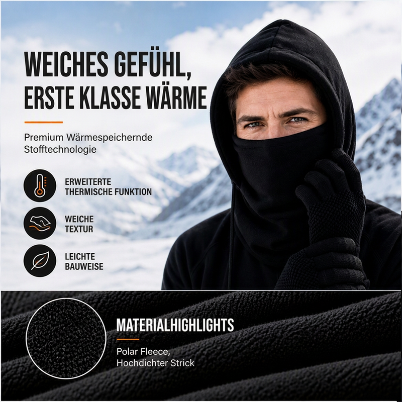 Balaclava-Set mit touchscreenkompatiblen Handschuhen und Socken