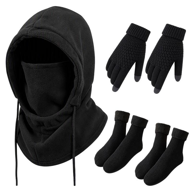Balaclava-Set mit touchscreenkompatiblen Handschuhen und Socken