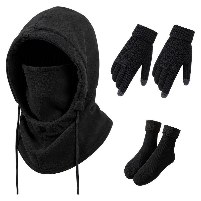Balaclava-Set mit touchscreenkompatiblen Handschuhen und Socken