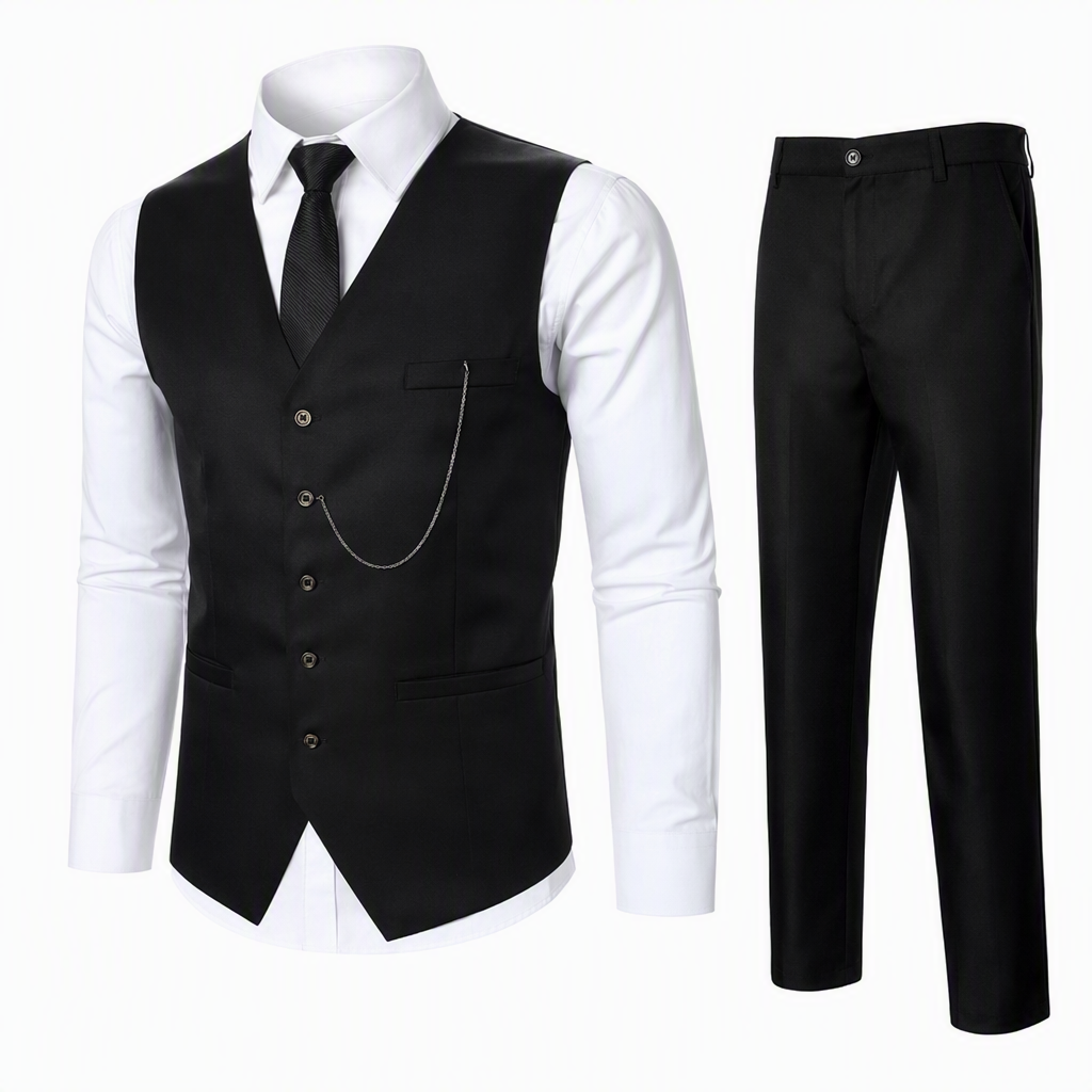 🤵 Herren Slim Fit 3-teiliges formelles Anzug-Set – Klassischer Chic, bequemer Sitz & immer passend