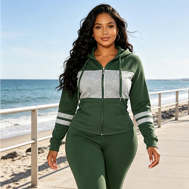 📢📢50%Rabatt!!!🎉✨Damen Freizeit-Set: Figurbetonter Hoodie und Hose