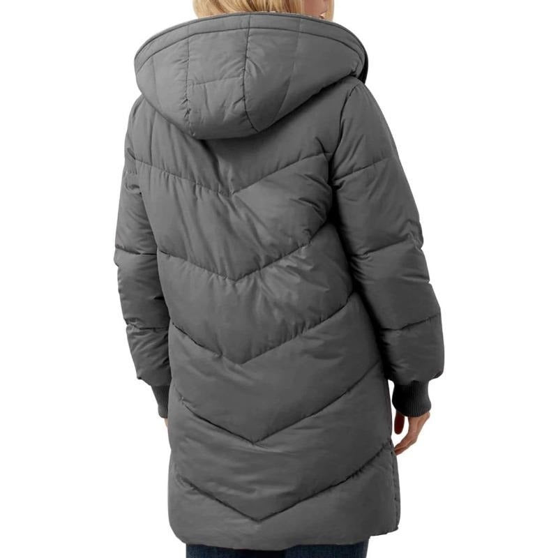 📢🎉50%Rabatt!!!🛍️✨Mittellanger wattierter Damenmantel mit Kapuze