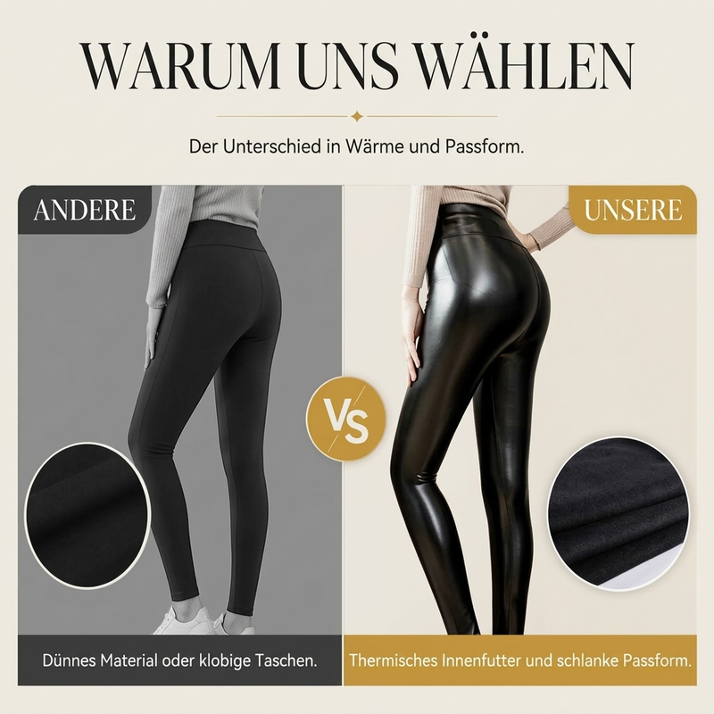 Hochtaillierte PU-Leder-Leggings für Damen