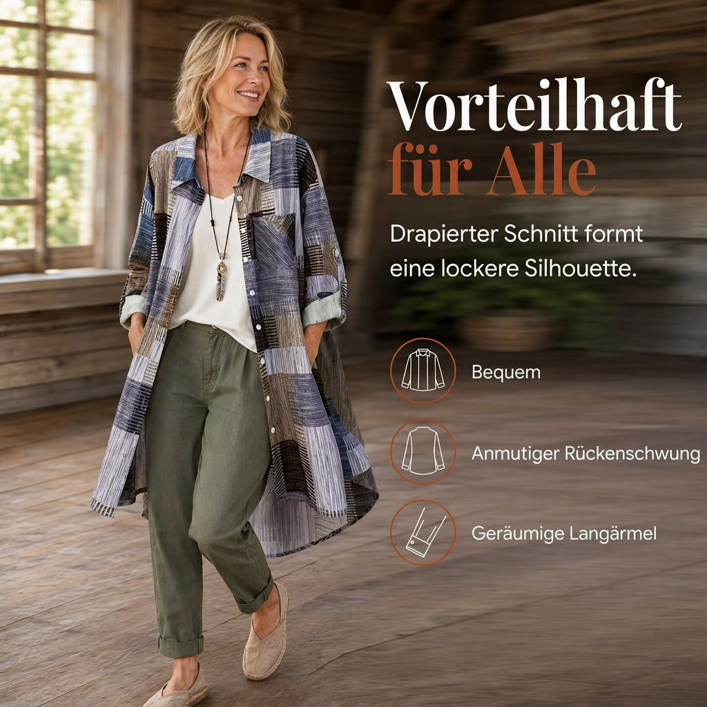 📢🎉50%Rabatt!!!🛍️✨Leger geschnittenes kariertes Langarmhemd in Übergröße, Sonnenschutz-Oberbekleidung für Frühling und Herbst