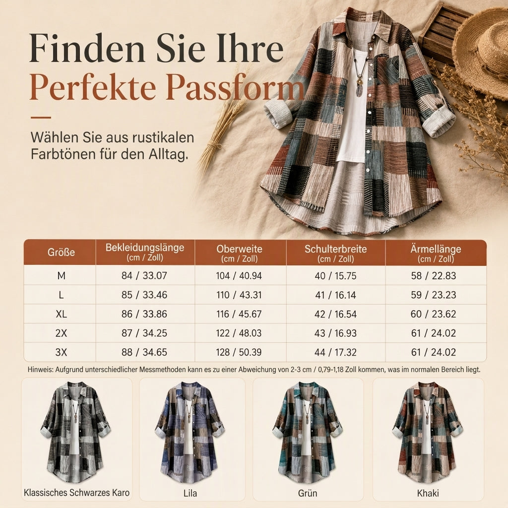 📢🎉50%Rabatt!!!🛍️✨Leger geschnittenes kariertes Langarmhemd in Übergröße, Sonnenschutz-Oberbekleidung für Frühling und Herbst
