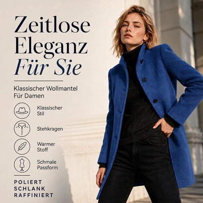 🍂 Klassisch & warm – Vintage-Wollmantel mit Stehkragen – Weicher Wollstoff, eleganter Schnitt & vielseitig kombinierbar