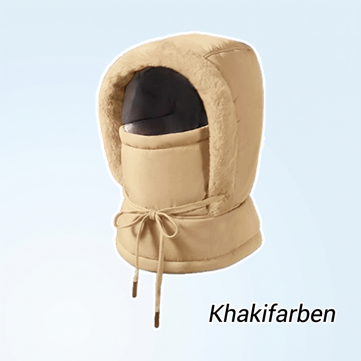 Dicker Thermomütze mit Plüschfutter und Gesichtsmaske