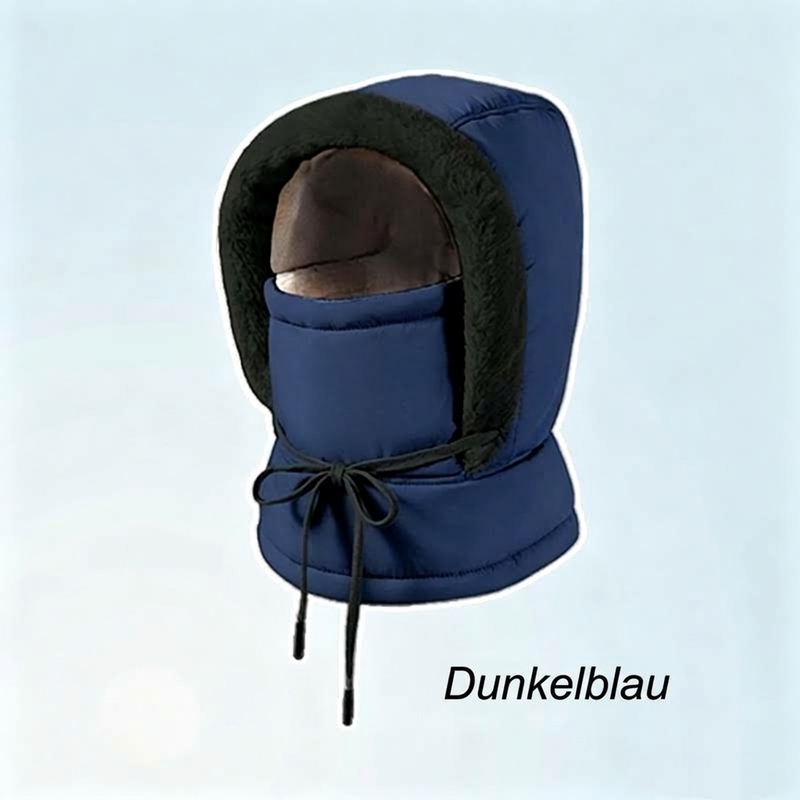 Dicker Thermomütze mit Plüschfutter und Gesichtsmaske