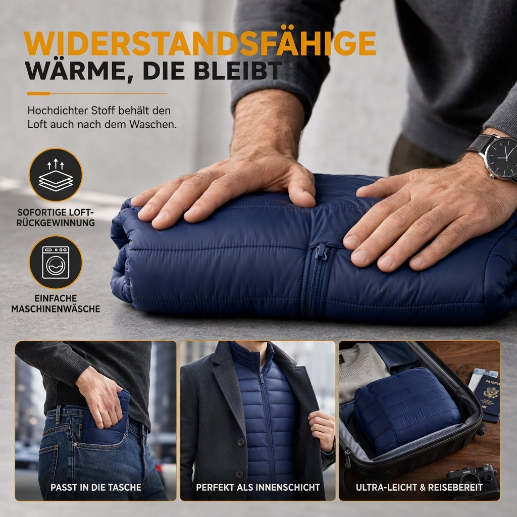 Leichte, gesteppte Herren-Baumwolljacke mit Kapuze, kurz geschnitten, casual, für den Winter, in großen Größen