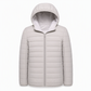 Leichte, gesteppte Herren-Baumwolljacke mit Kapuze, kurz geschnitten, casual, für den Winter, in großen Größen