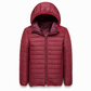Leichte, gesteppte Herren-Baumwolljacke mit Kapuze, kurz geschnitten, casual, für den Winter, in großen Größen