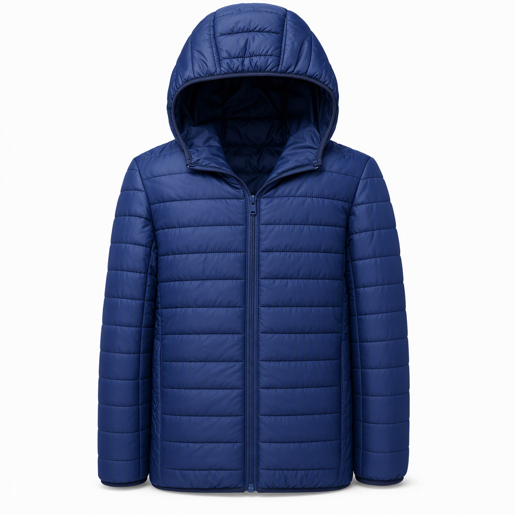 Leichte, gesteppte Herren-Baumwolljacke mit Kapuze, kurz geschnitten, casual, für den Winter, in großen Größen