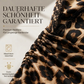 📢🎉50%Rabatt!!!🛍️✨Damen Midikleid mit Spitze, Leopardenmuster, V-Ausschnitt und Laternenärmeln
