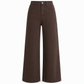 Damen Retro Jeans mit hoher Taille und weitem Bein, weich fallende, bodenlange Denim-Hose