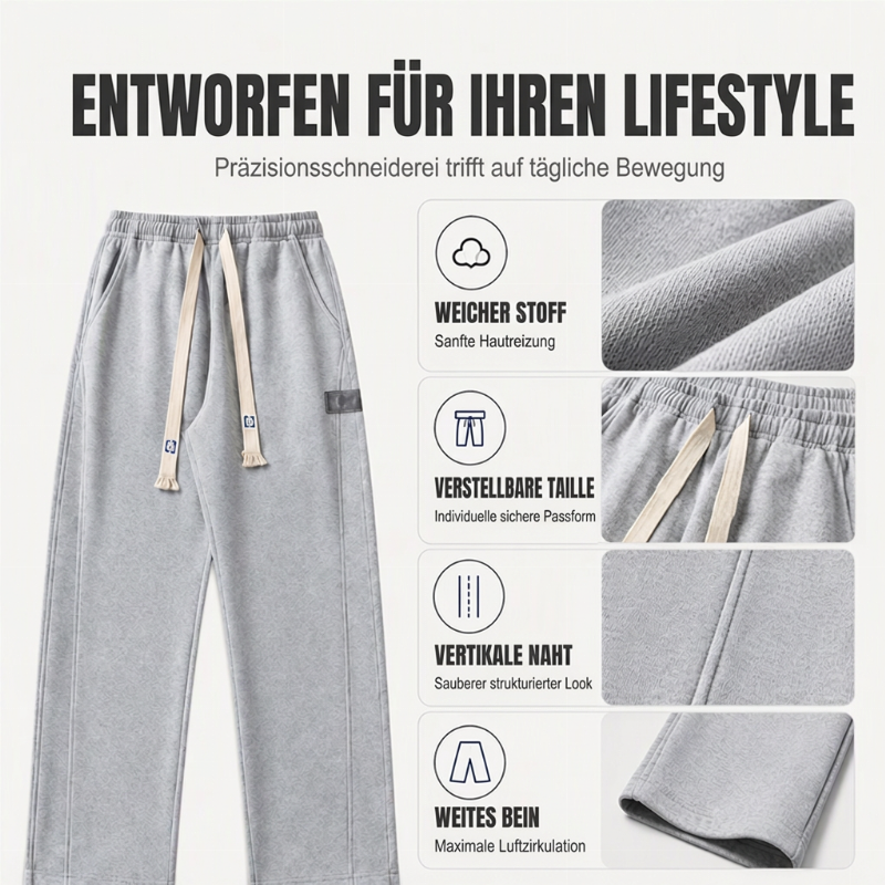💨 Lässig & praktisch – Weitschlag-Jogginghose mit Taschen – Weicher Stoff, moderner Schnitt & vielseitig kombinierbar