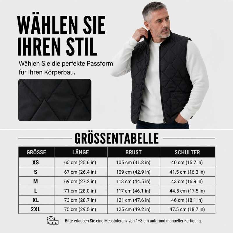 📢🎉50%Rabatt!!!🛍️✨Wärmebeständige Steppweste für Herren im Winter