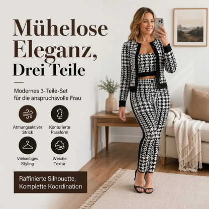 📢🎉50%Rabatt!!!🛍️✨3-teiliges Damen-Set aus Cardigan, Bandeau-Top und Hose
