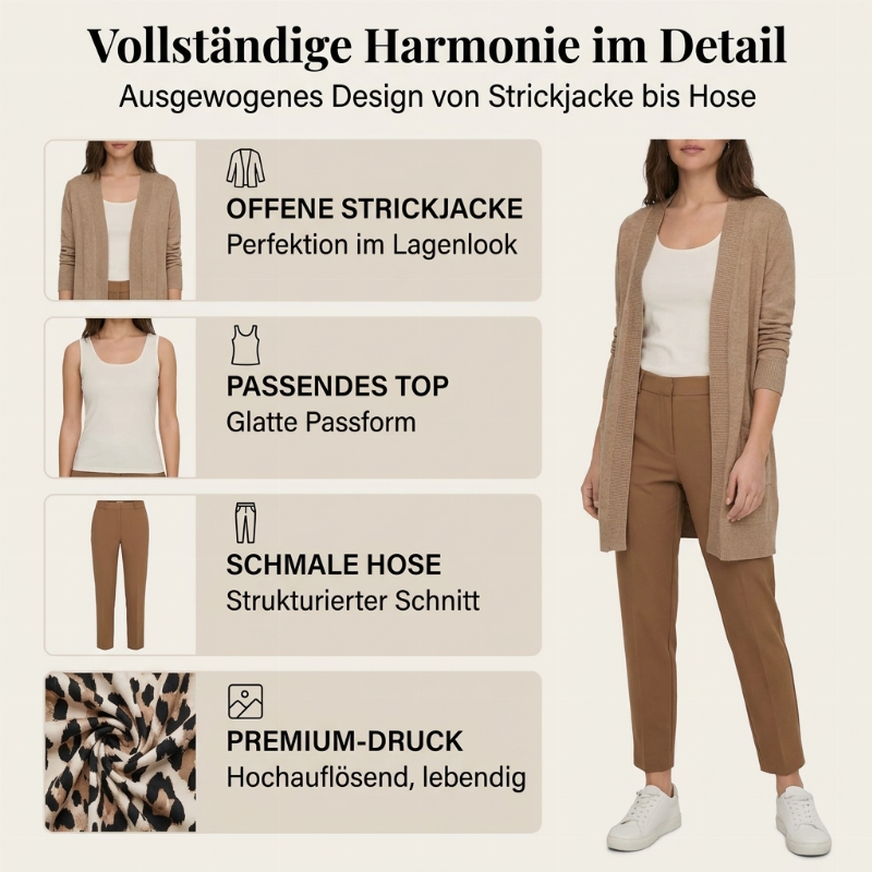 📢🎉50%Rabatt!!!🛍️✨3-teiliges Damen-Set aus Cardigan, Bandeau-Top und Hose