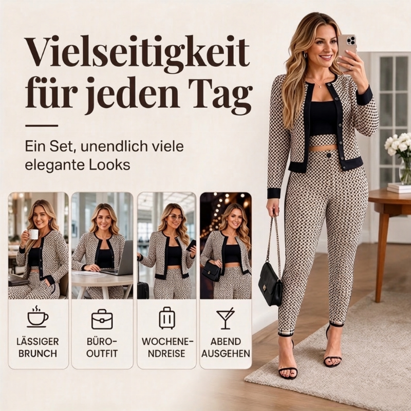 📢🎉50%Rabatt!!!🛍️✨3-teiliges Damen-Set aus Cardigan, Bandeau-Top und Hose