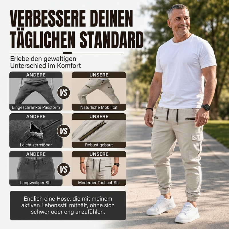 👖 Herren Freizeit Schmalzulauf Cargohose – Lässig, bequem & immer passend – Jetzt 50% Rabatt!
