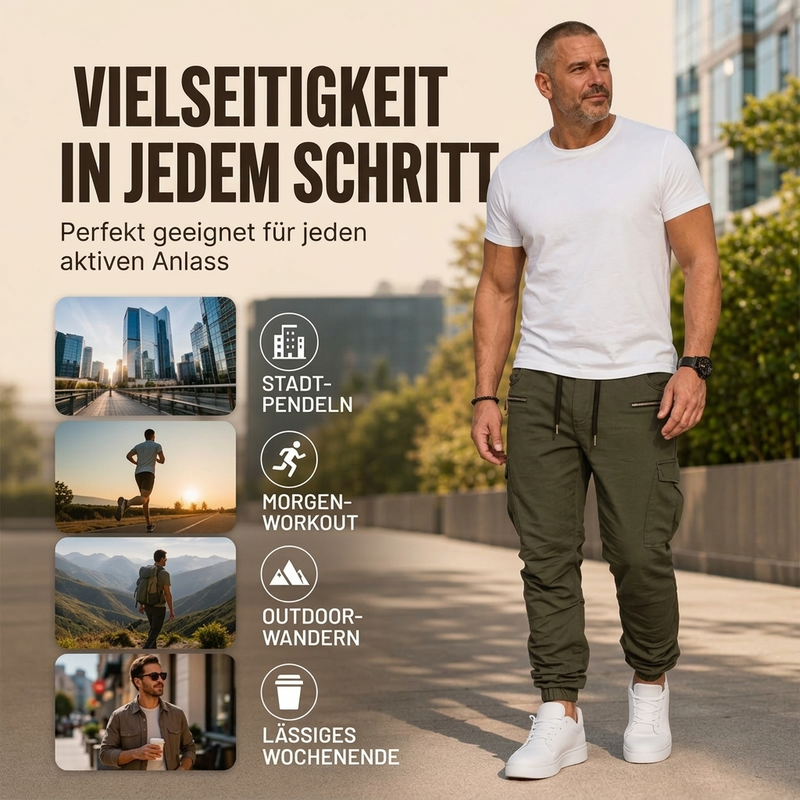 👖 Herren Freizeit Schmalzulauf Cargohose – Lässig, bequem & immer passend – Jetzt 50% Rabatt!