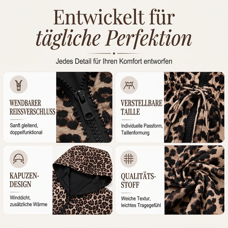 📢🎉50%Rabatt!!!🛍️✨Wendbare Kapuzenjacke mit Leopardenmuster für Damen