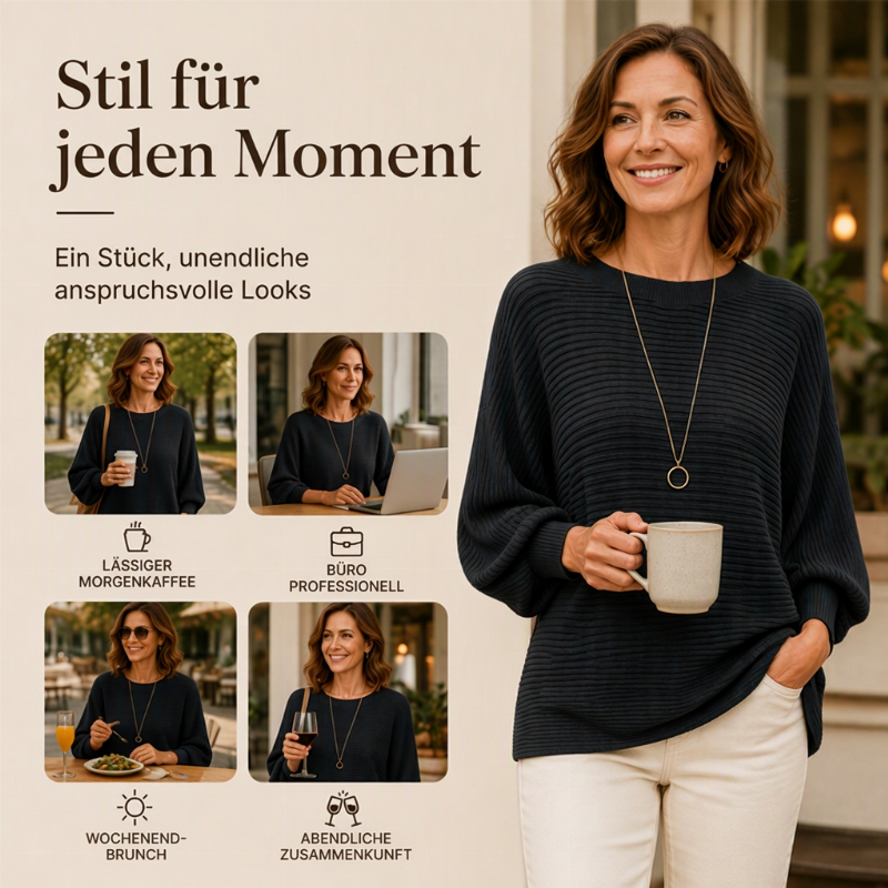 🎉💖Herbstneuheit🔥🍂Über 3800 Mal verkauft🛒Damen Übergröße Gerippter Strickpullover