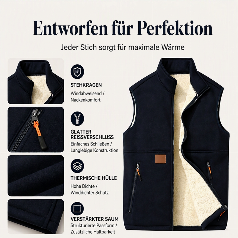 Damen Winter Thermo Weste mit Stehkragen