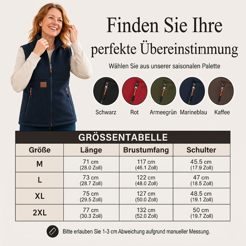 Damen Winter Thermo Weste mit Stehkragen
