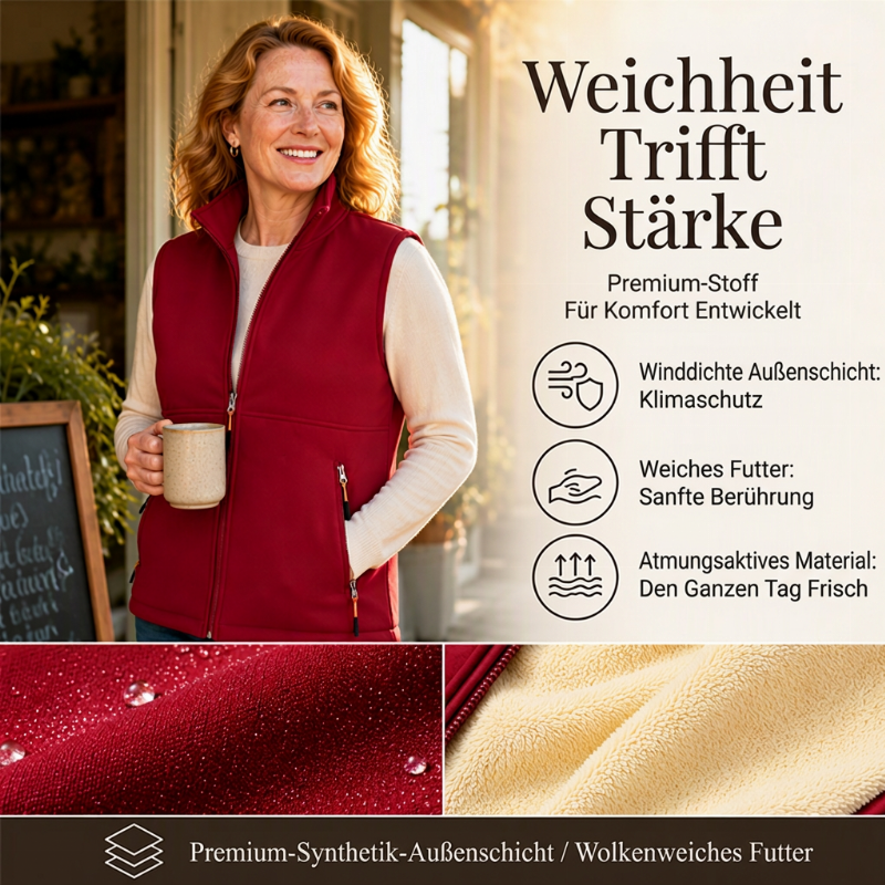 Damen Winter Thermo Weste mit Stehkragen