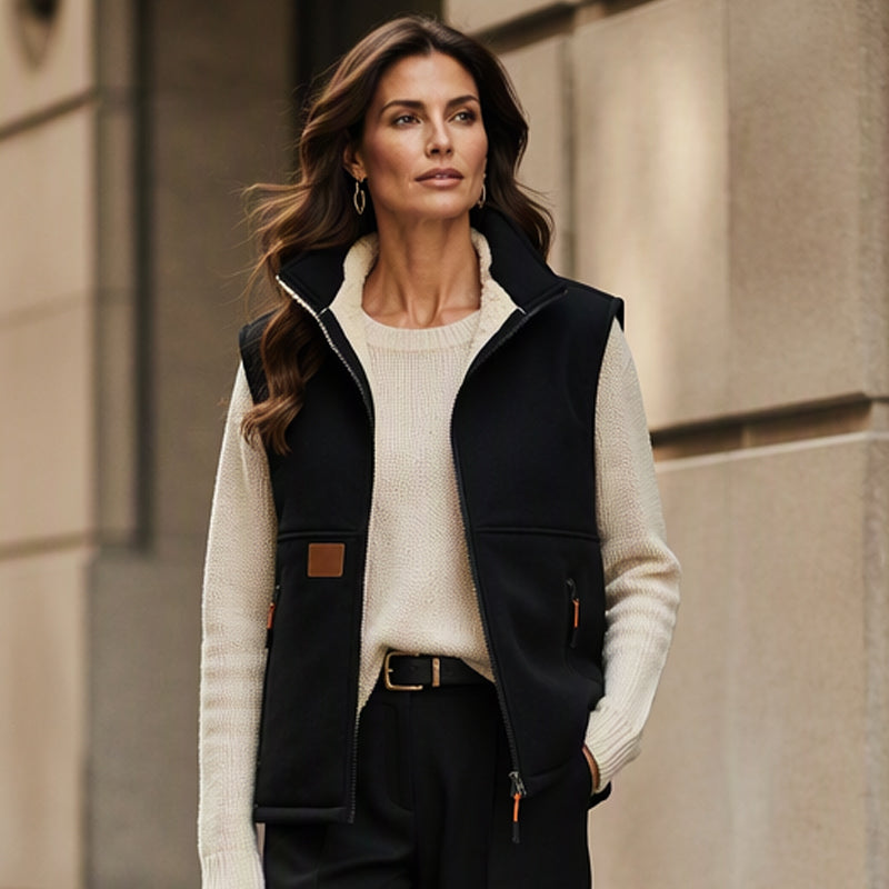 Damen Winter Thermo Weste mit Stehkragen