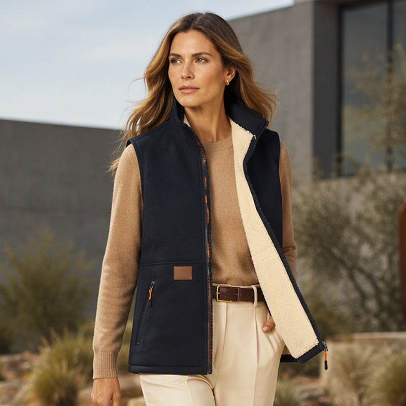 Damen Winter Thermo Weste mit Stehkragen