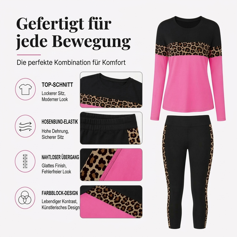📢🎉50%Rabatt!!!🛍️✨2-teiliges Damen-Set mit Leopardenmuster – lässig & bequem 🐆