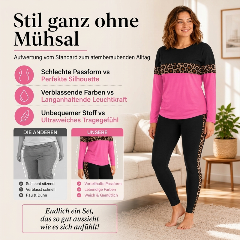 📢🎉50%Rabatt!!!🛍️✨2-teiliges Damen-Set mit Leopardenmuster – lässig & bequem 🐆