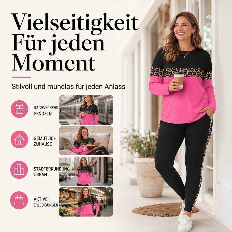 📢🎉50%Rabatt!!!🛍️✨2-teiliges Damen-Set mit Leopardenmuster – lässig & bequem 🐆