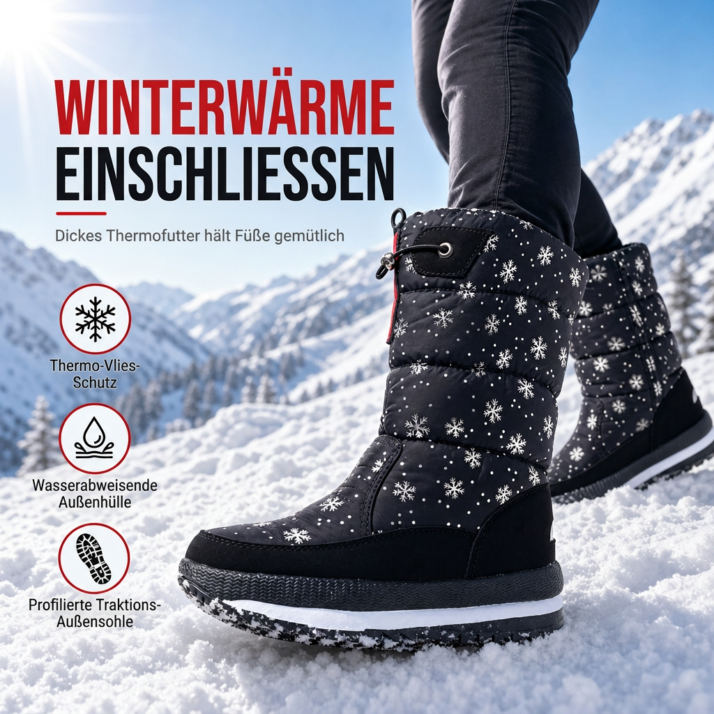 📦 Täglich 500+ Pakete versendet – der Wahnsinn! Damen Winter Hochstiefel Wasserdicht Rutschfest Outdoor Schnee-Stiefel mit Dick Plüschfutter und Dicke Sohle