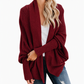 Damen lockere Strickjacke mit Fledermausärmeln, offener Front, Überwurf für Herbst und Winter