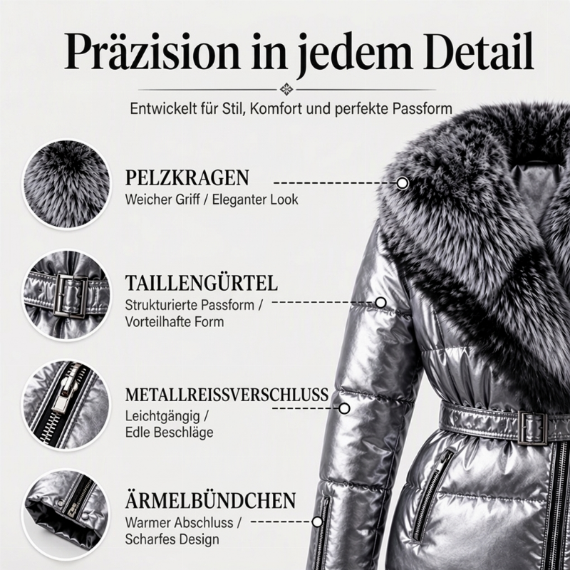 📢🎉50%Rabatt!!!🛍️✨Gesteppte Damenjacke mit Kunstfellkragen