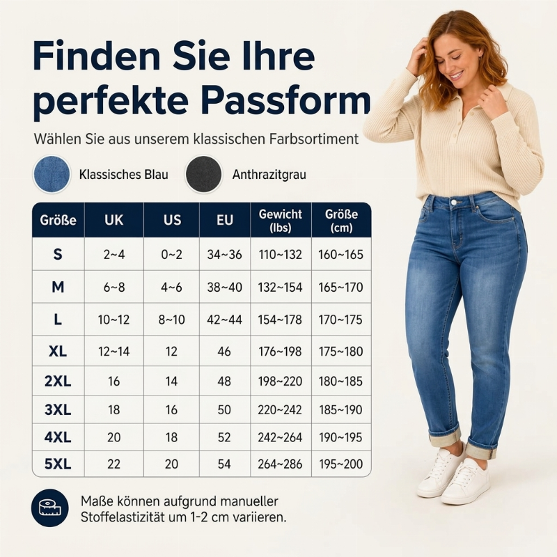 📢🎉50%Rabatt!!!🛍️✨Bequeme, dehnbare Damen-Jeans mit hohem Bund