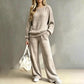 📢🎉50%Rabatt!!!🛍️✨Damen Herbst Winter Rippstrick Zweiteiler Freizeit Langarm Oberteil und Weite Hose