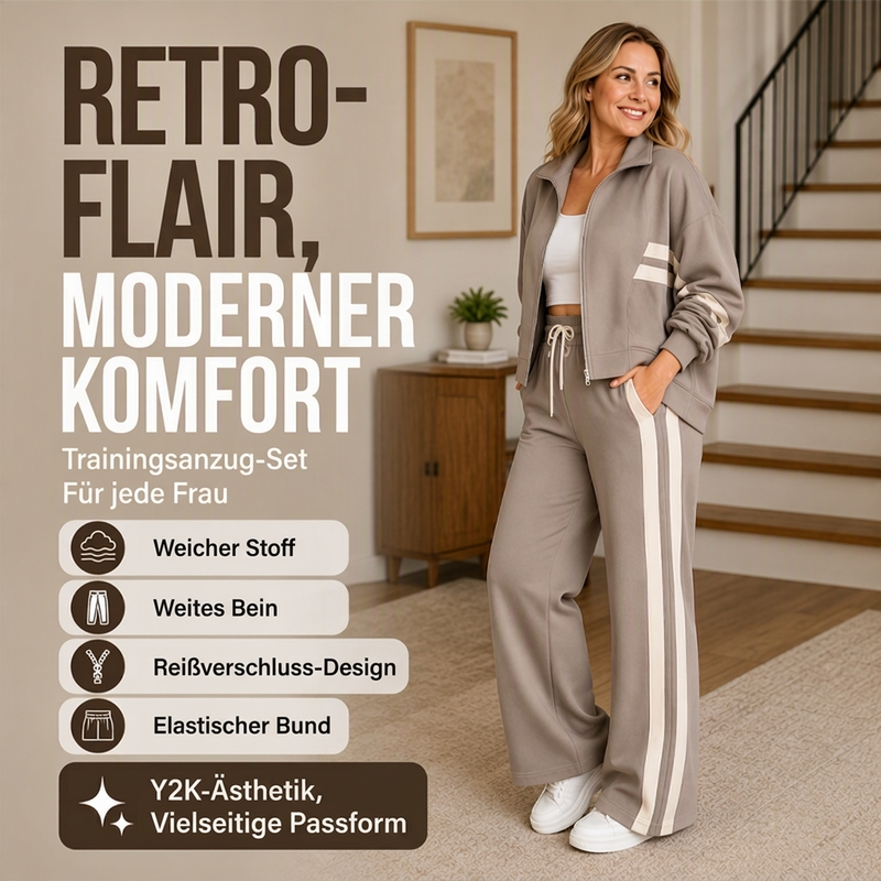 Sportliches 2-Teile-Streifen-Set für Damen