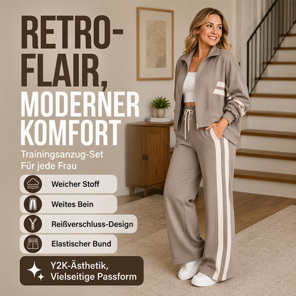Sportliches 2-Teile-Streifen-Set für Damen